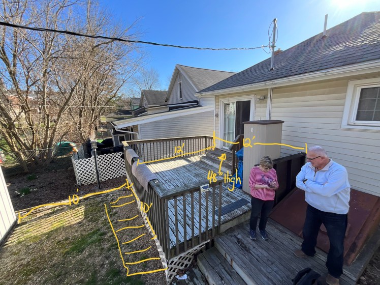 Old deck that needs replaced. 